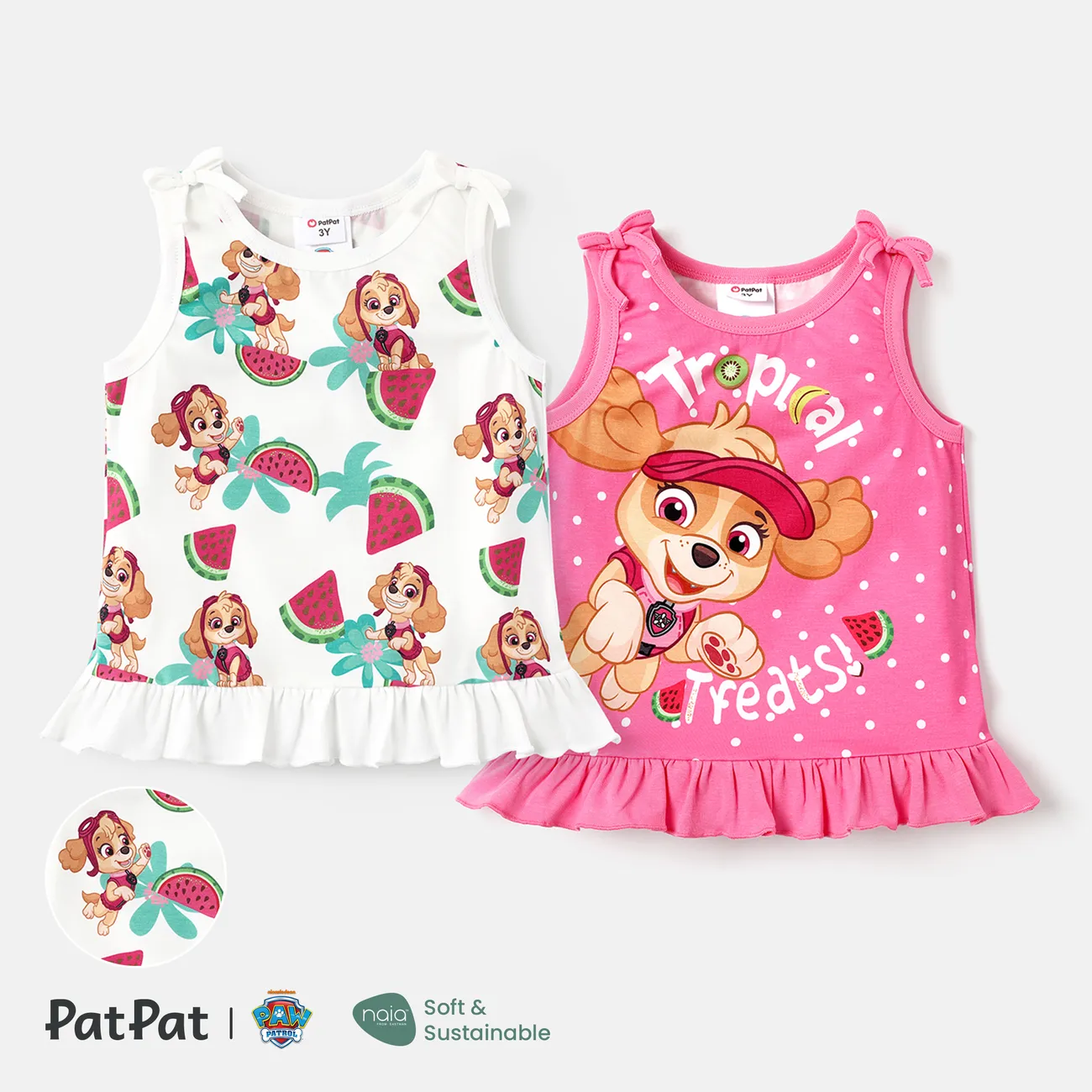 PAW Patrol Toddler Girl Character Print Naia™ Tank Top White big image 1