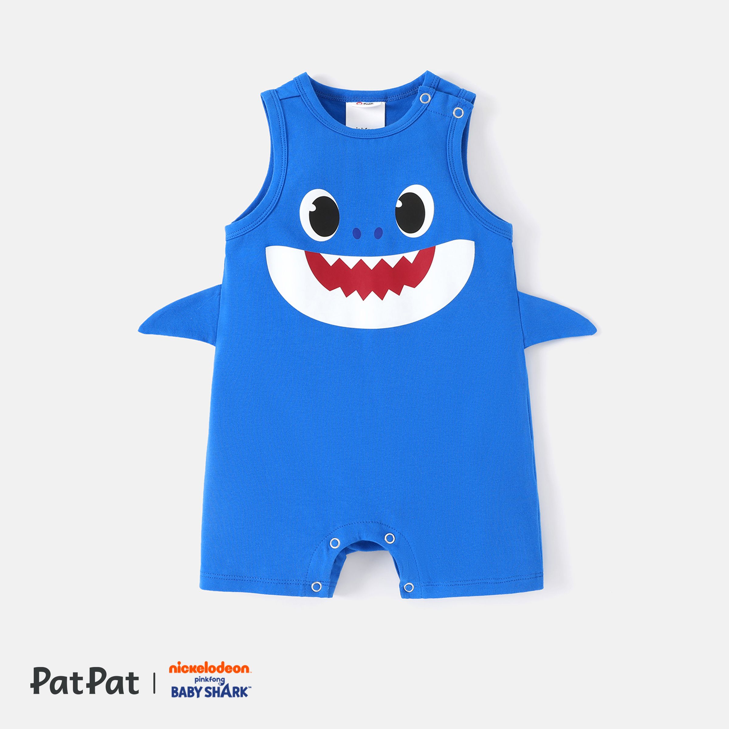 Baby Shark Baby Boy/Girl Cotton Graphic Tank Romper