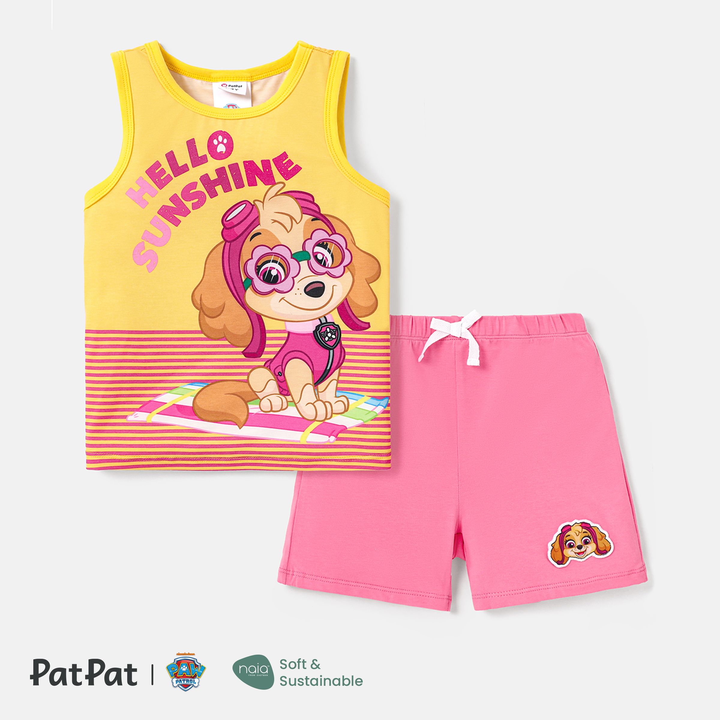 

PAW Patrol Toddler Girl/Boy 2pcs Naia™ Striped Character Print Tank Top and Shorts Set