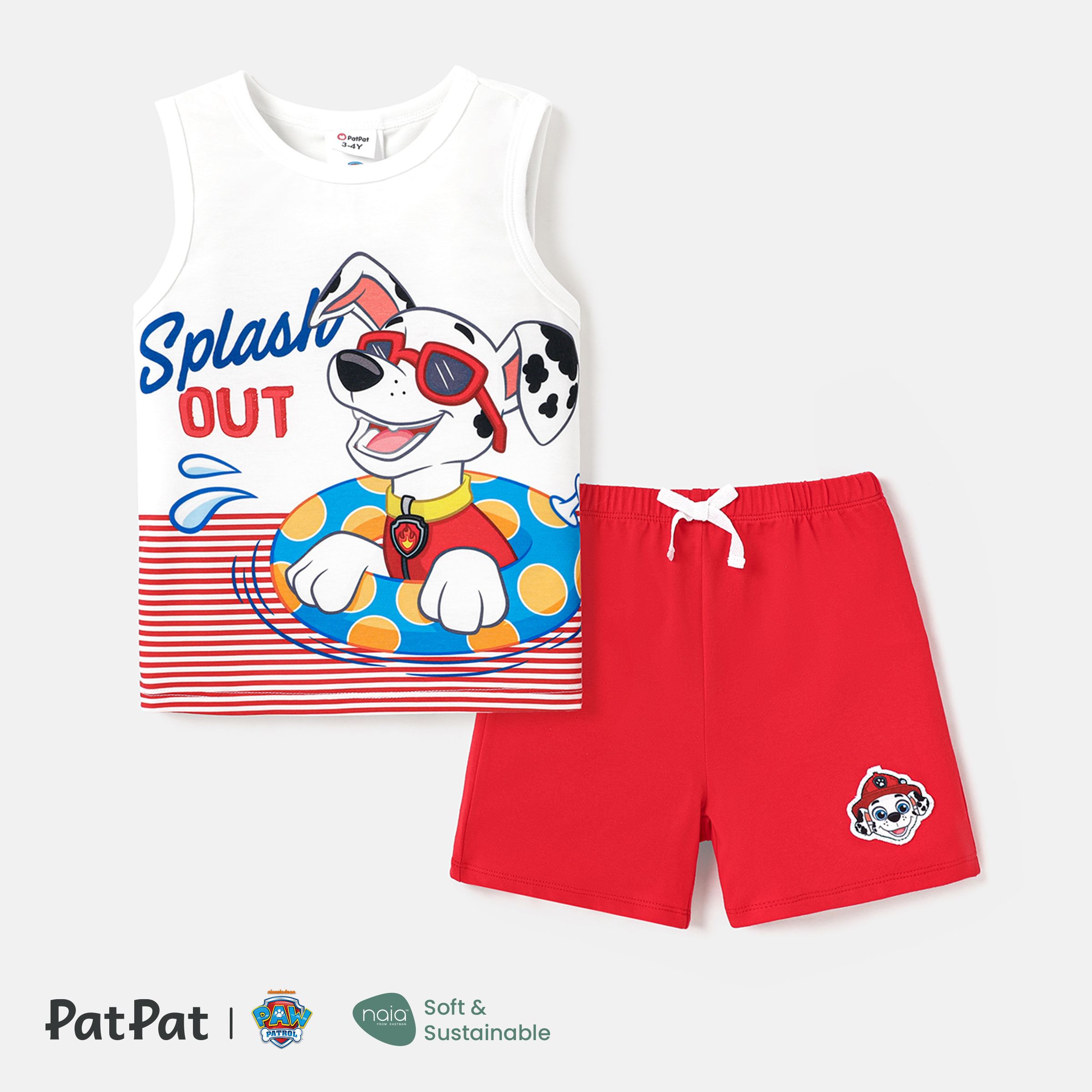 

PAW Patrol Toddler Girl/Boy 2pcs Naia™ Striped Character Print Tank Top and Shorts Set