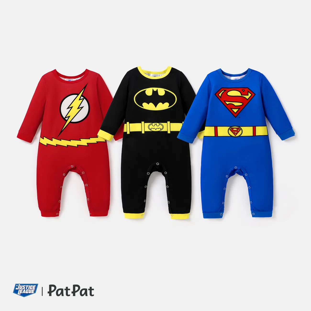 Justice League Baby Boy/Girl Long-sleeve Graphic Jumpsuit Red big image 1
