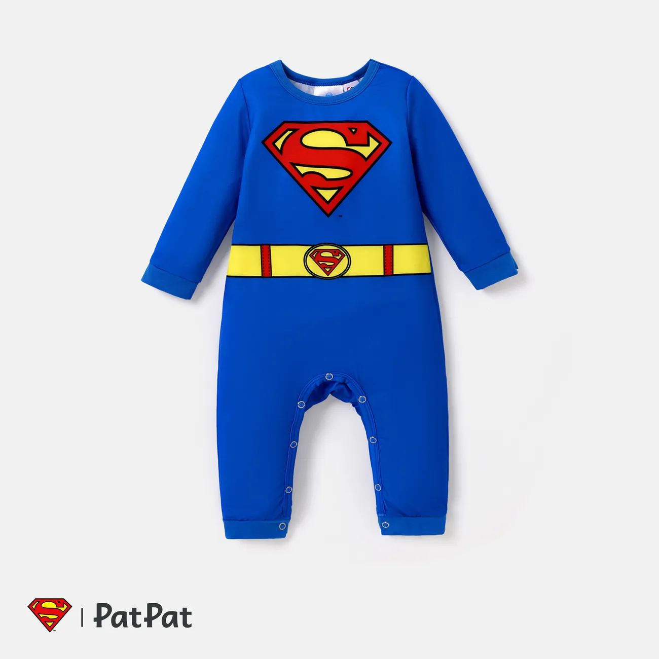 Justice League Baby Boy/Girl Long-sleeve Graphic Jumpsuit Blue big image 1