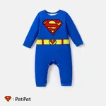 Justice League Baby Boy/Girl Long-sleeve Graphic Jumpsuit Blue
