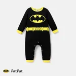 Justice League Baby Boy/Girl Long-sleeve Graphic Jumpsuit Black