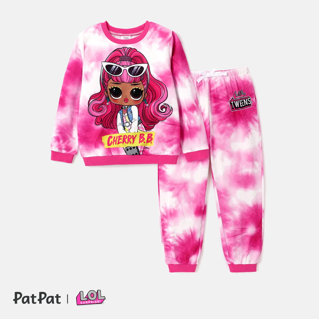 L.O.L. SURPRISE! Kid Girl Graphic Print Long-sleeve Set Hot Pink big image 1