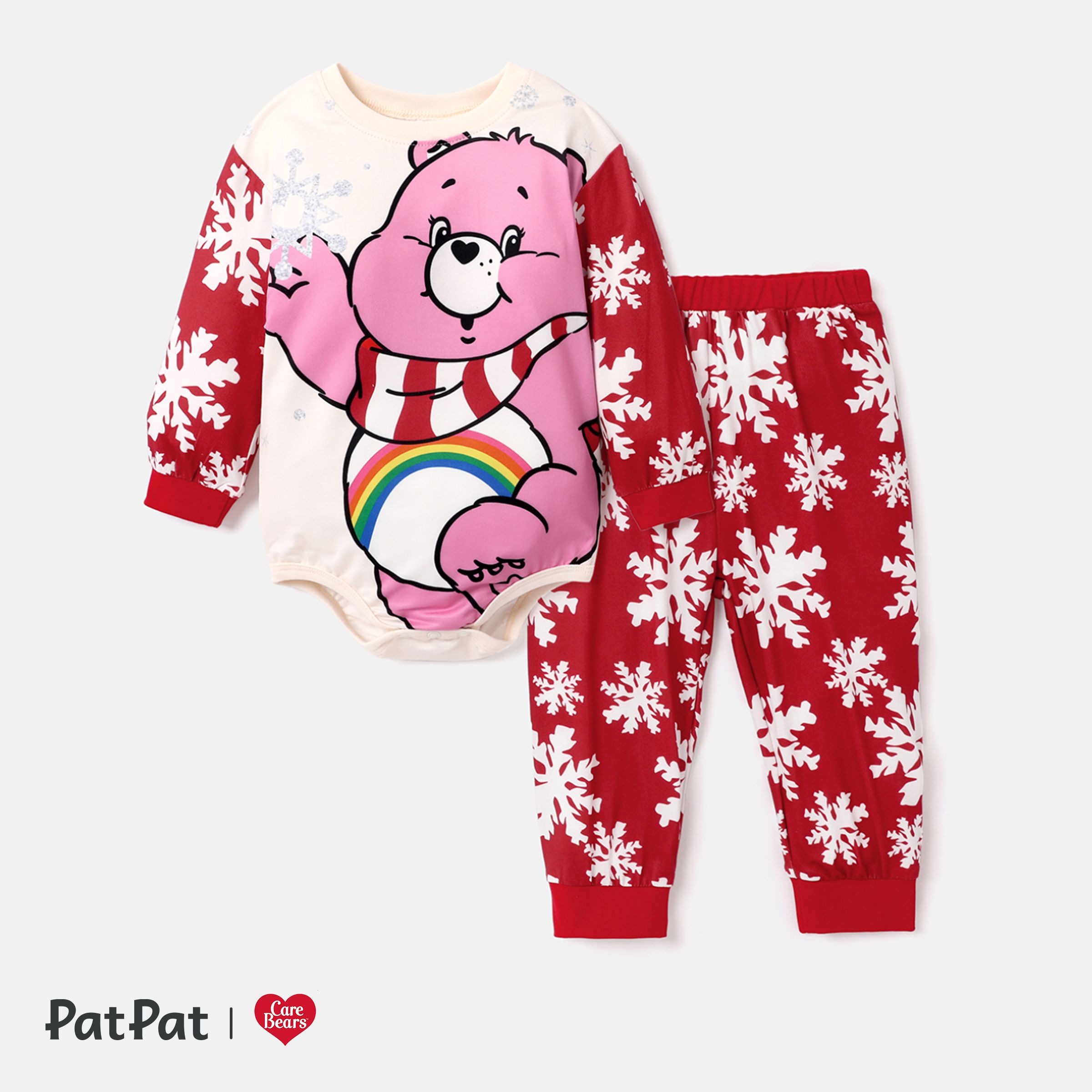 Care Bears Baby Girl 2pcs Christmas Cute Snowflake Long-sleeve Set