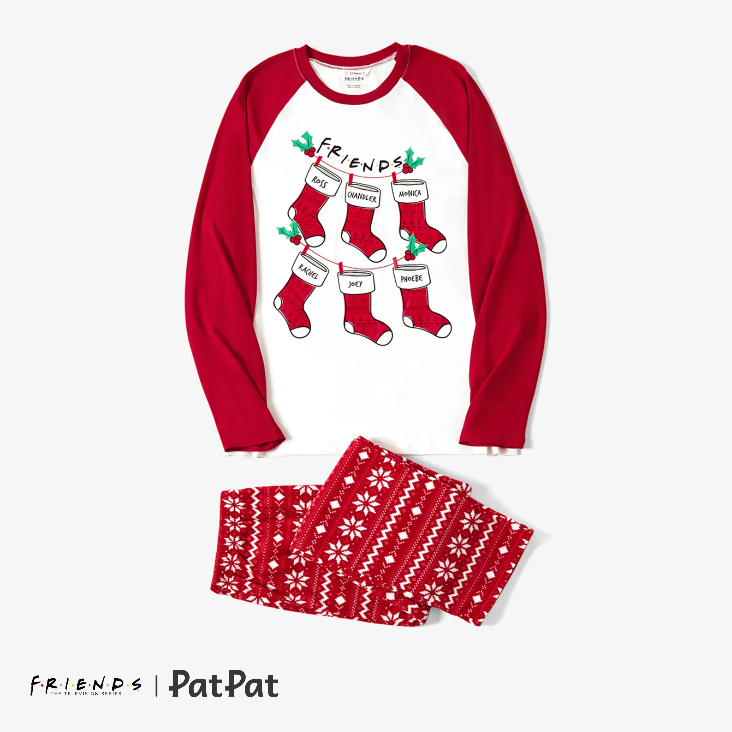 Friends Family Matching Christmas Character Print Pajamas Sets (résistant Aux Flammes)