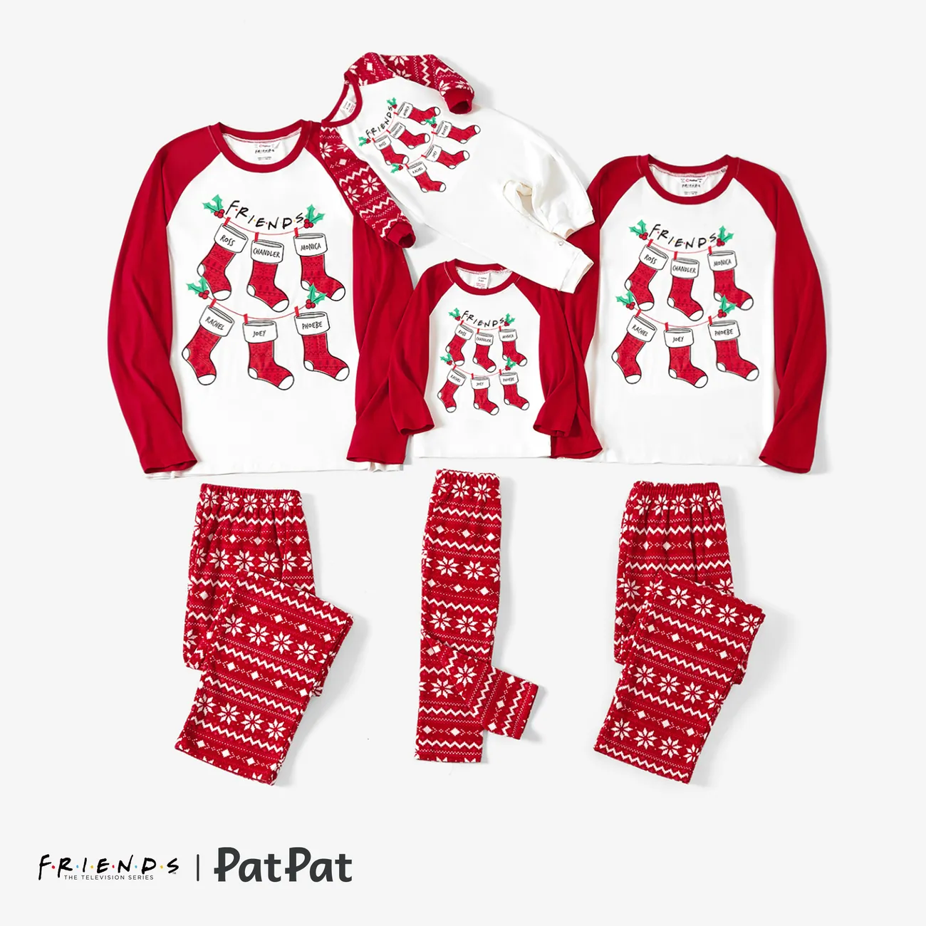 Friends Familien-Looks Langärmelig Familien-Outfits Pyjamas (Flame Resistant) rot big image 1