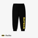 Batman Kid Boy Super Hero Character Print  Colorblock Top and Pants Black