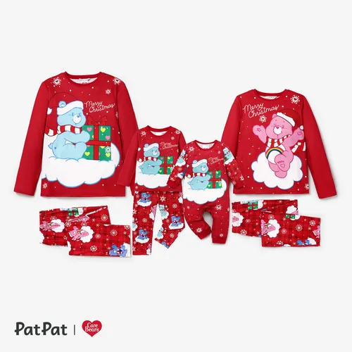 Ursinhos Carinhosos Natal Look de família Manga comprida Conjuntos de roupa para a família Pijamas (Flame Resistant)