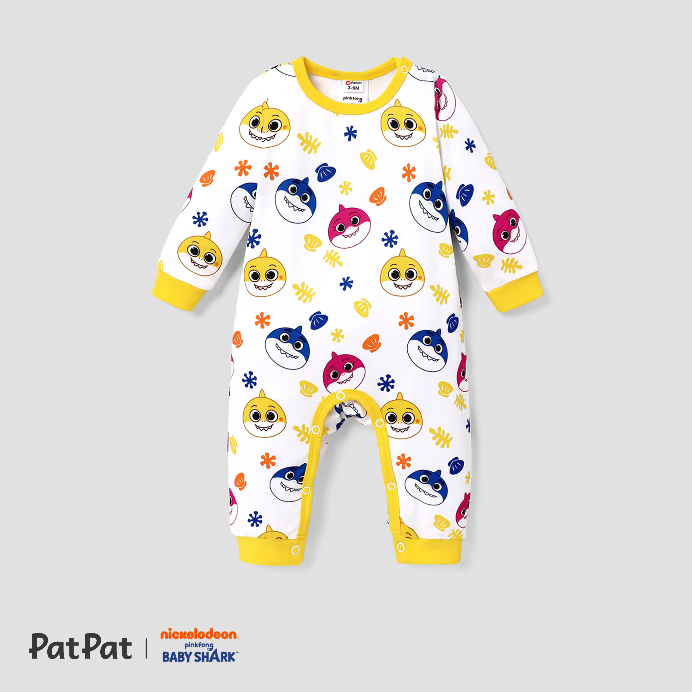 Baby Shark Baby Boy Stripe Allover Print Bodysuits