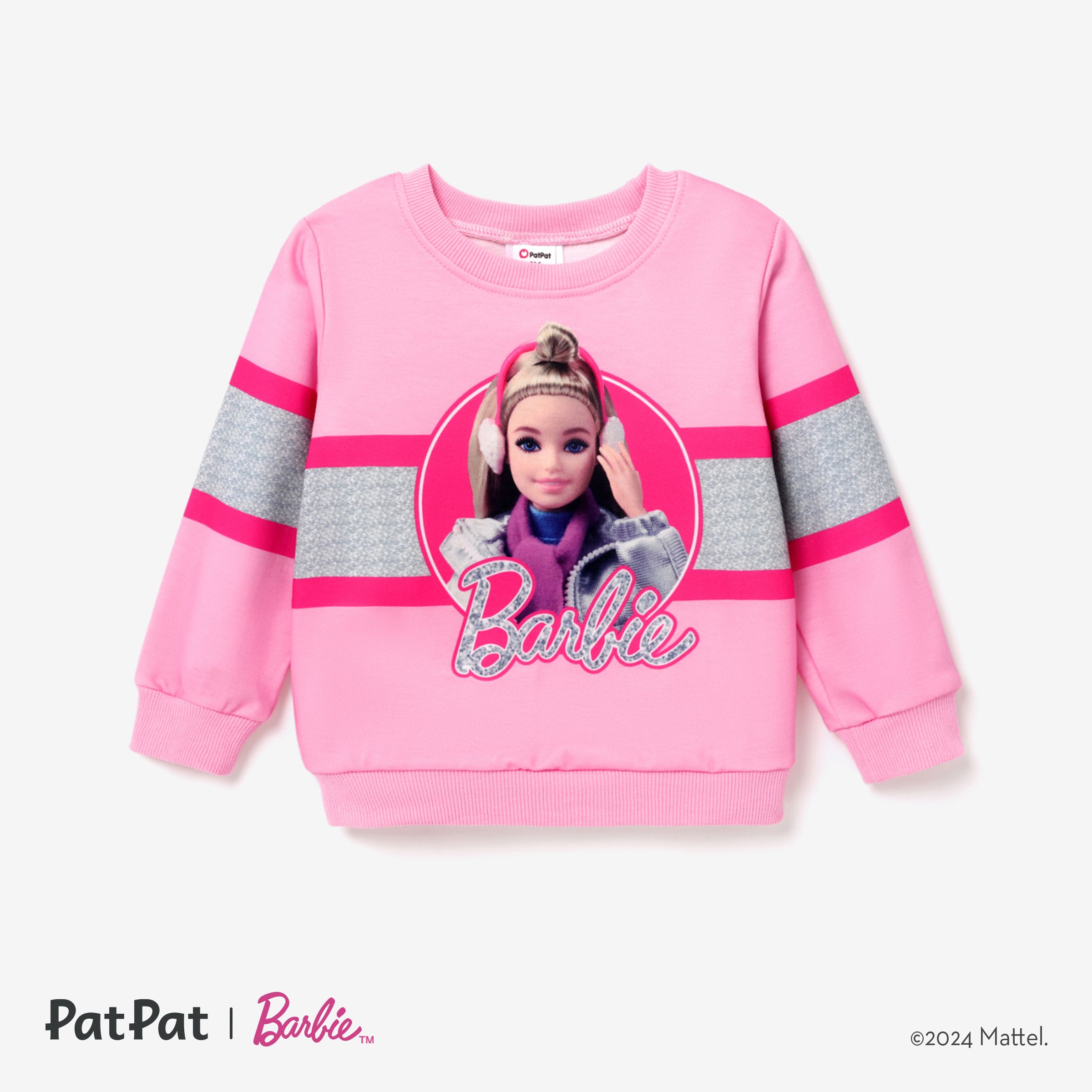 Barbie Positioning Pattern Print Long-sleeve Sweatshirt