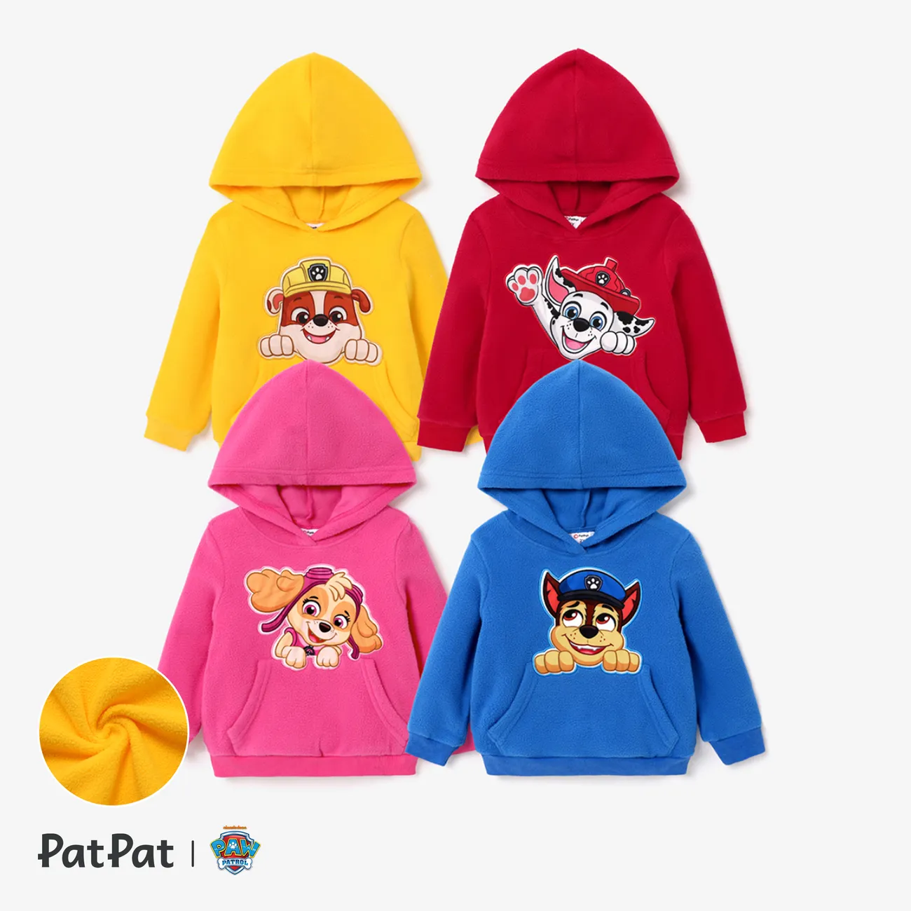PAW Patrol Toddler Boy/Girl Character Print Polarfleece Long-sleeve Hooded Sweatshirt  Pink big image 1