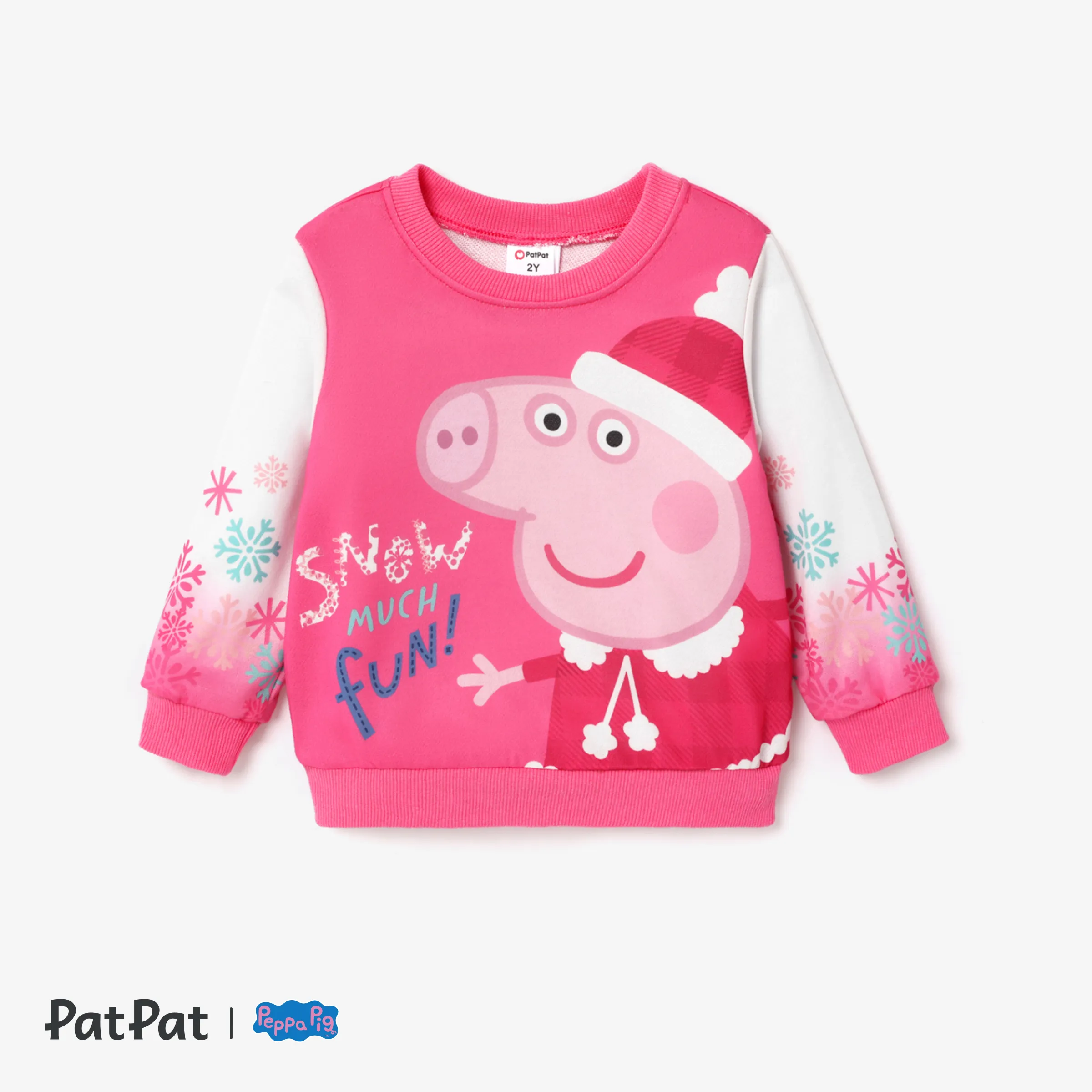 

Peppa Pig Christmas Toddler Boy/Girl Christmas Snowflake Element Pattern Round Neck Weatshirt
