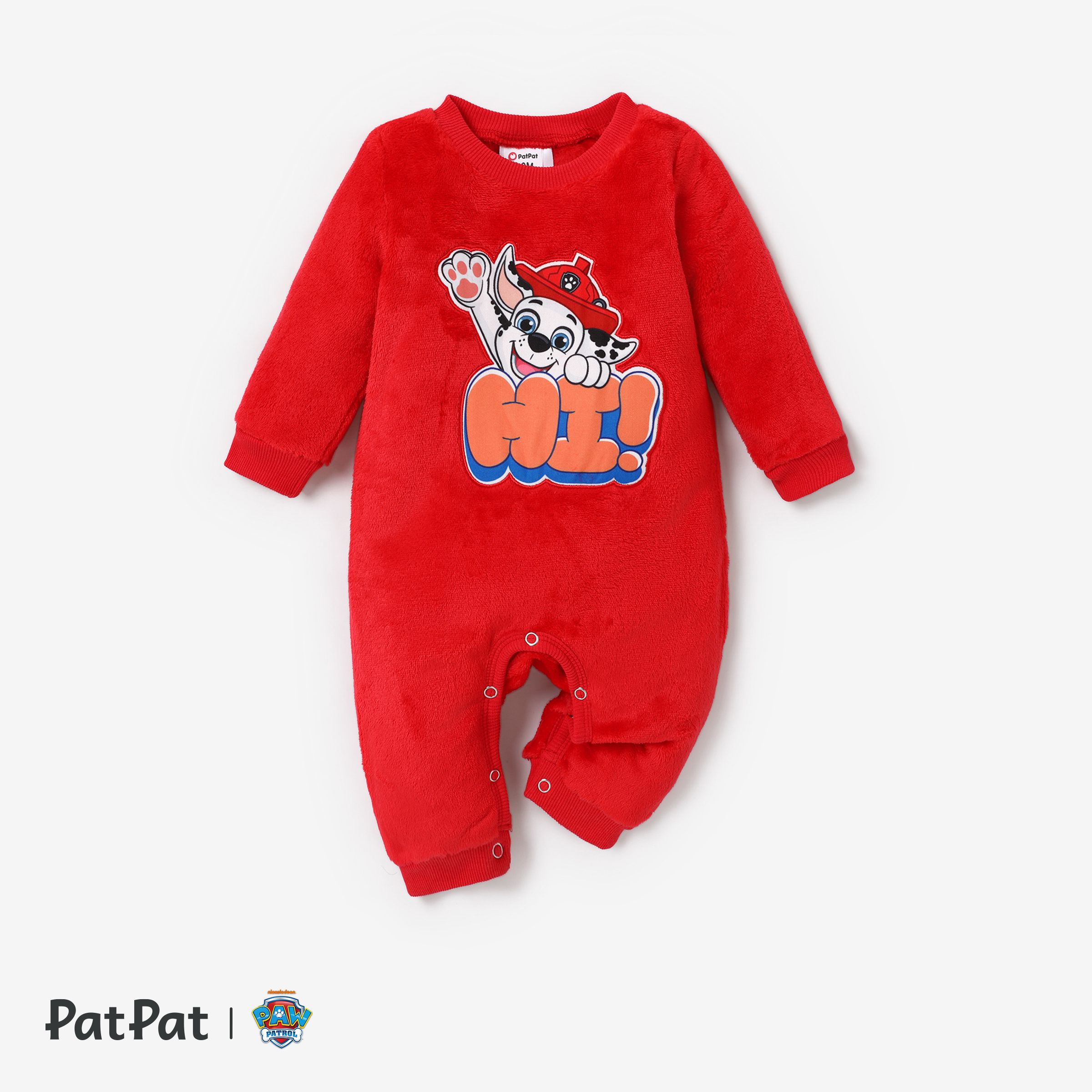 Paw Paw Patch Embroidered Flannel Romper