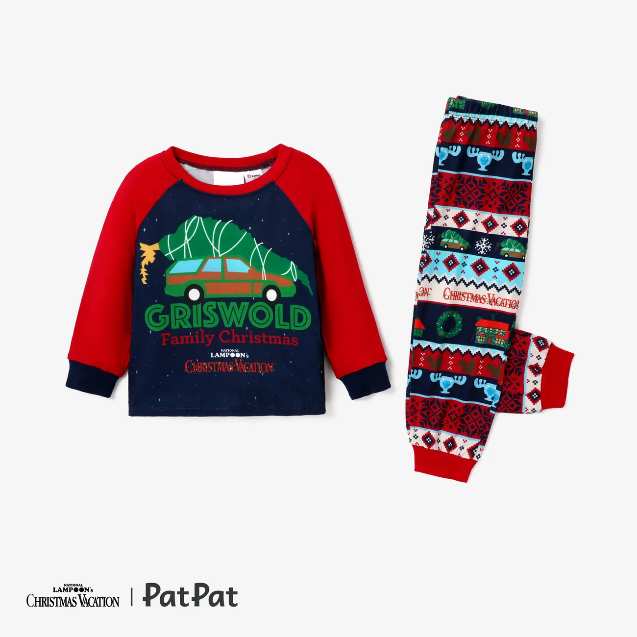 Christmas Vacation Noël Look Familial Manches longues Tenues de famille assorties Pyjamas (Flame Resistant) Multicolore big image 1