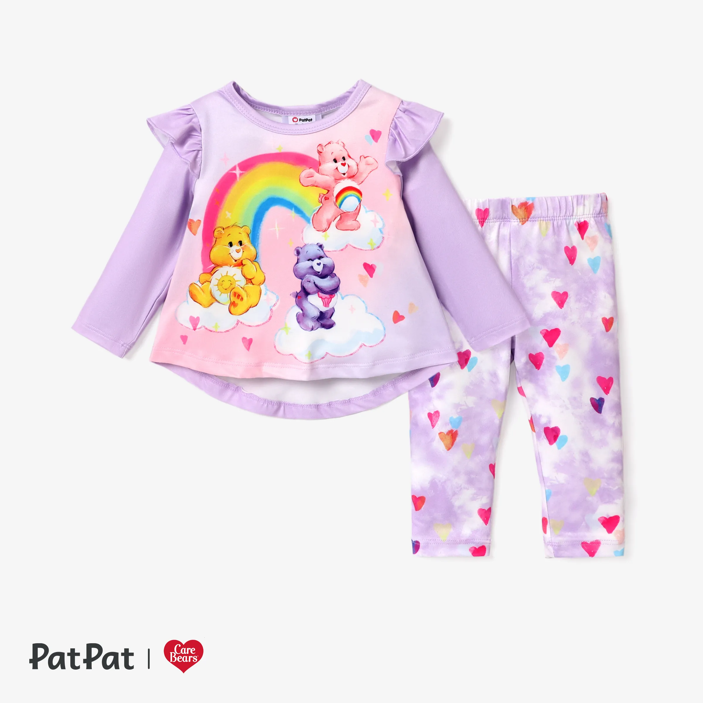 Care Bears Baby Girl Heart Print Tie -dye Top Or Pants