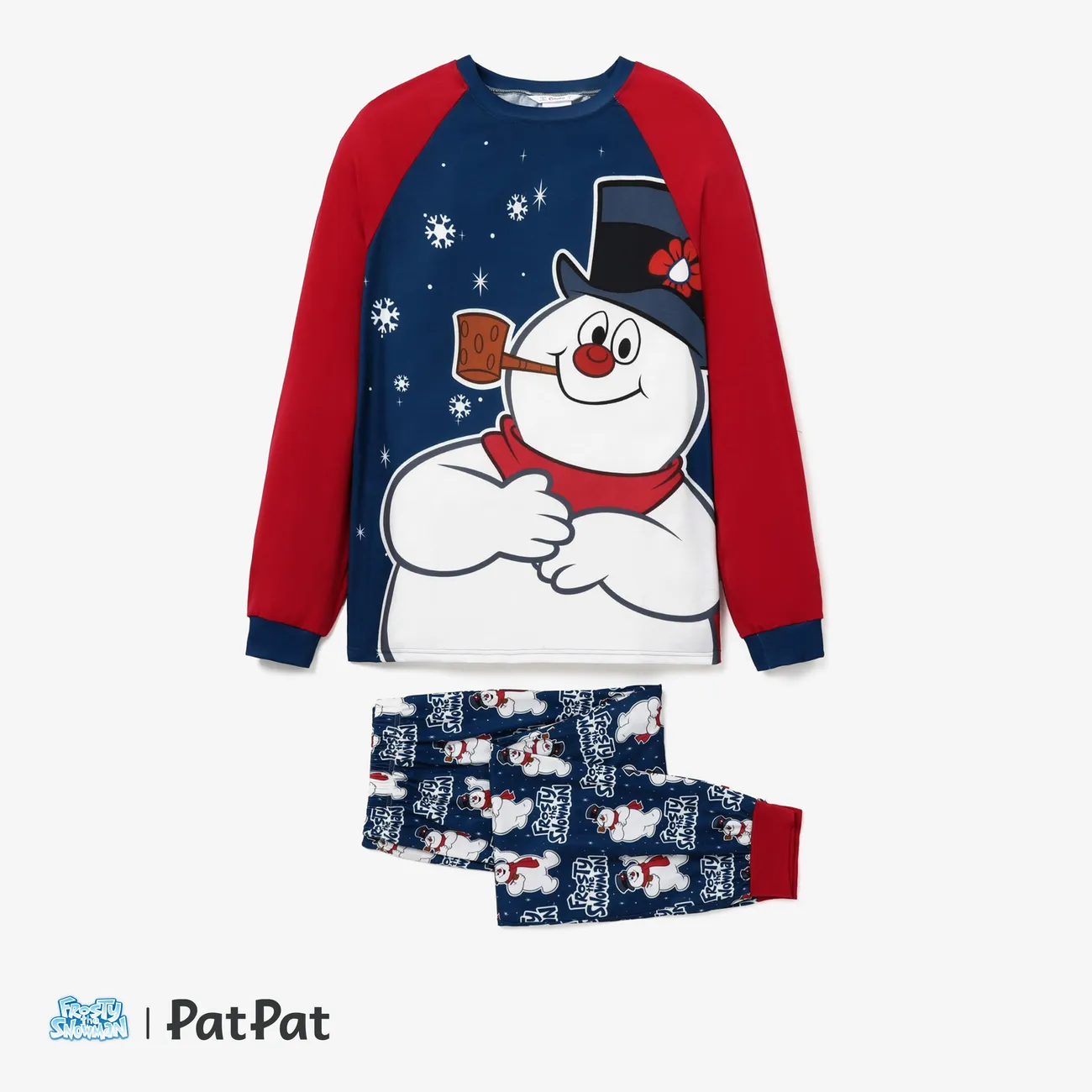 Frosty The Snowman Natal Look de família Manga comprida Conjuntos de roupa para a família Pijamas (Flame Resistant) Multicolorido big image 1