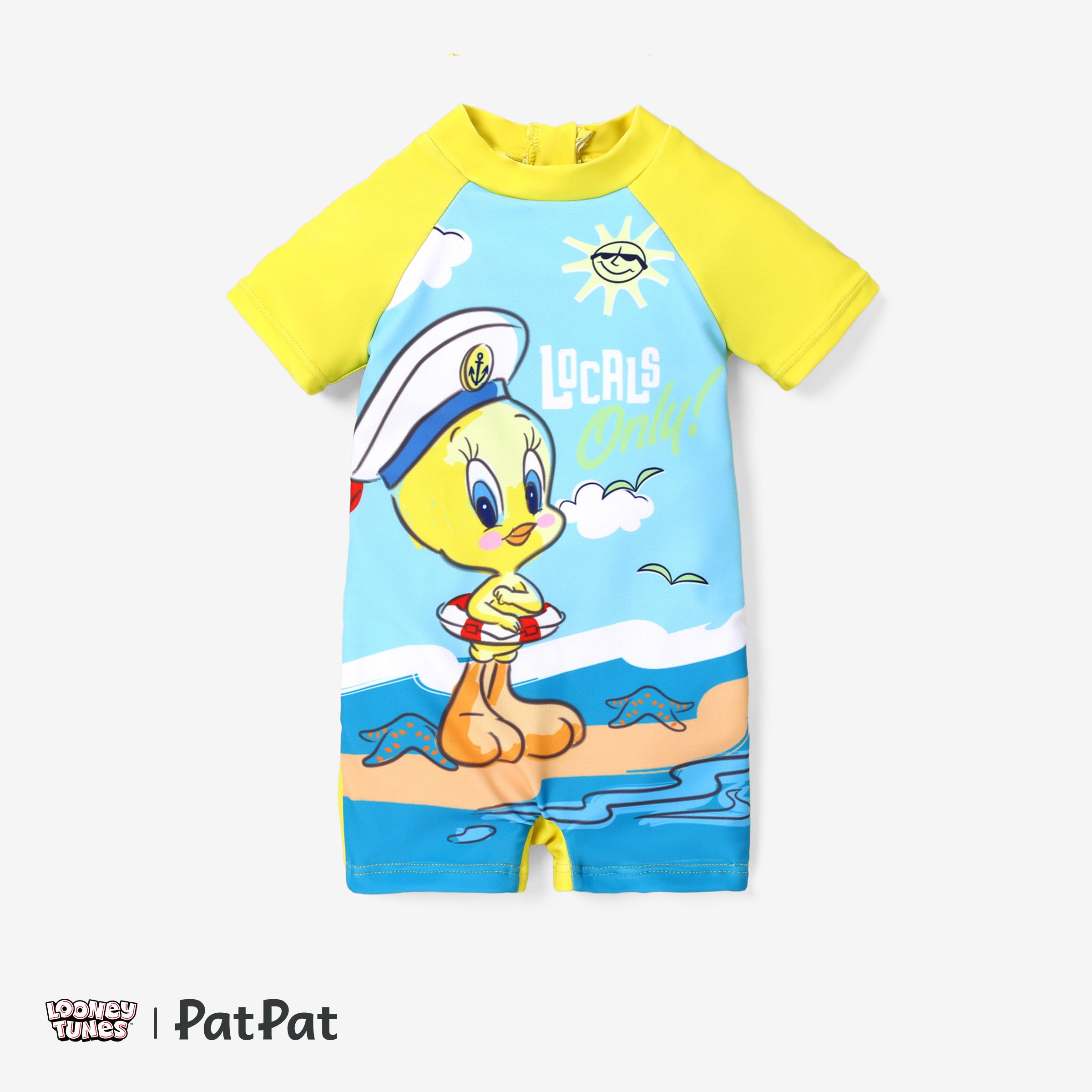 Looney Tunes Baby Boy/Girl Contrast color beach one piece swimsuit