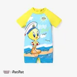 Looney Tunes Baby Boy/Girl Contrast color beach one piece swimsuit
 Yellow