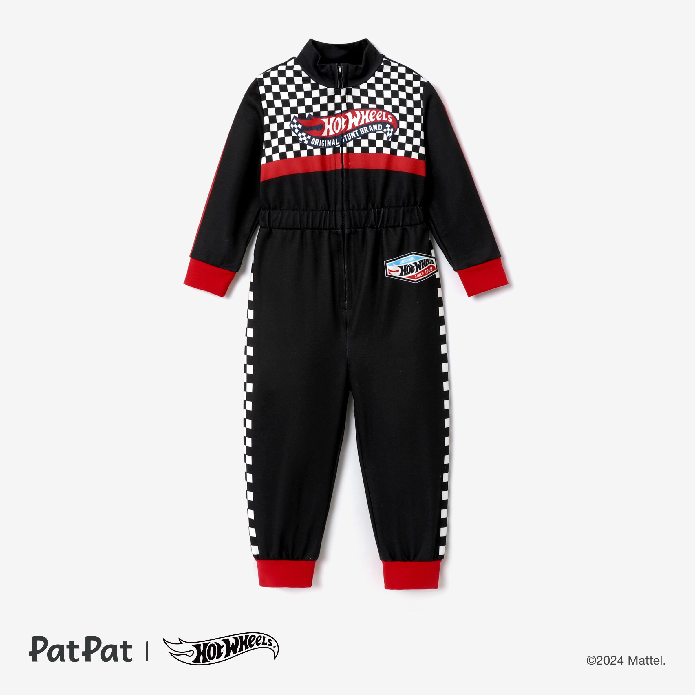 Hot Wheels Toddler Boy Colorblock Logo Print Long-sleeve Racing Jumpsuit