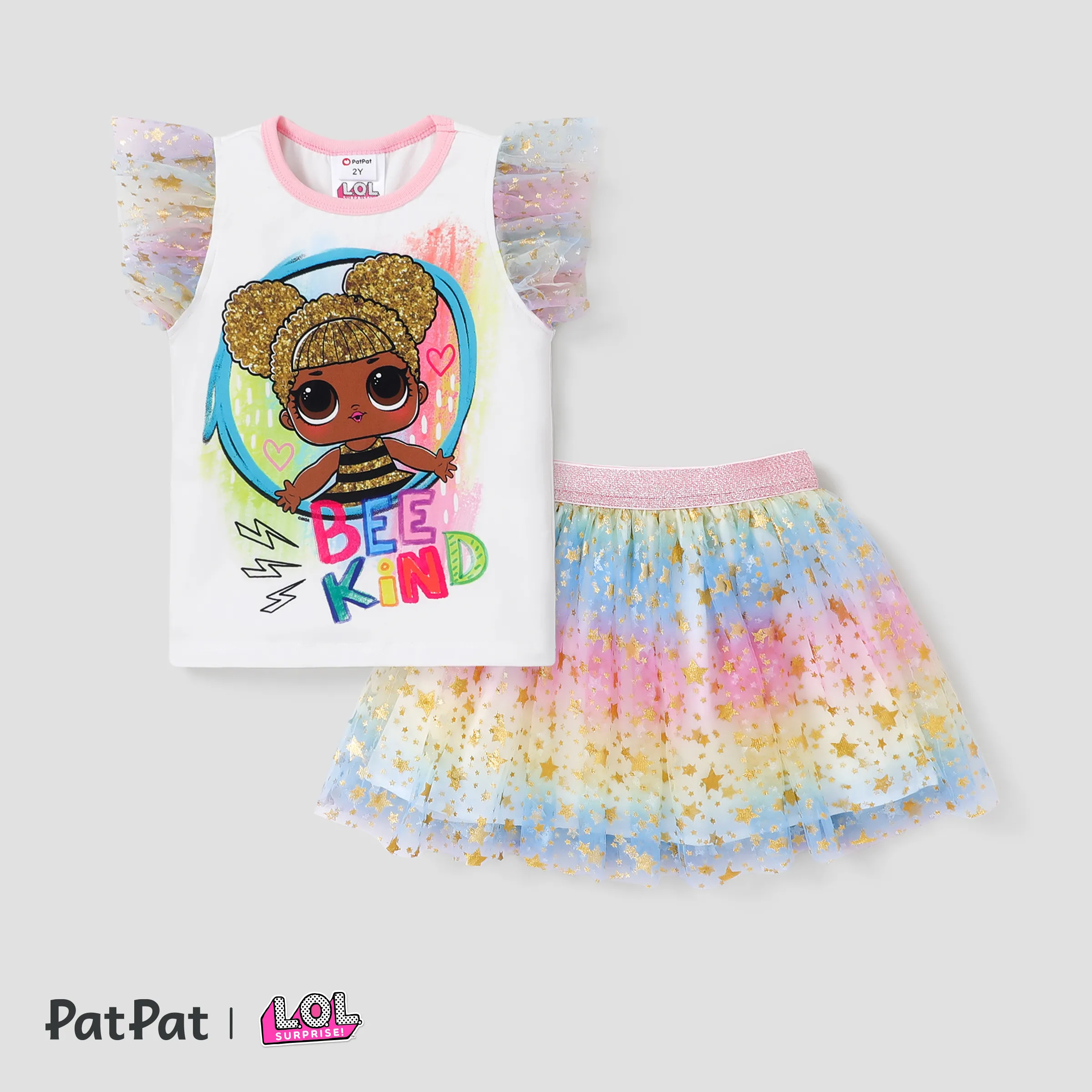 L.O.L. SURPRISE! Toddler Girl Gradient Color Tshirt And Mesh Skirt