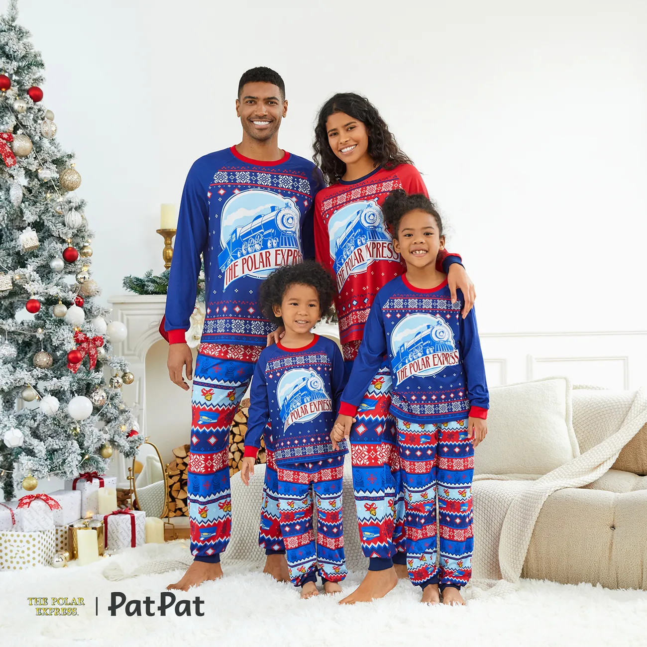 The Polar Express Christmas Family Matching Big Graphic Allover Pajamas (Flame Resistant) Multi-color big image 1