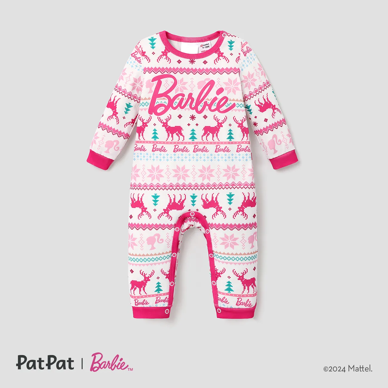 Barbie Noël Maman Et Moi Tenues de famille assorties Pyjamas (Flame Resistant) Rose Vif big image 1