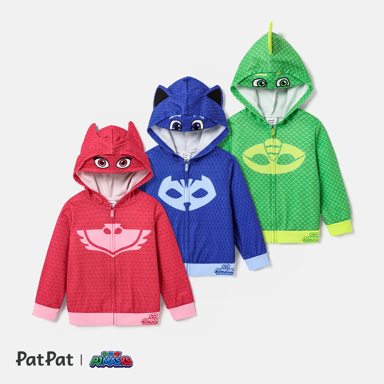 PJ Masks Halloween Toddler Boy/Girl Team Cosplay Fun Hooded Jacket  Green big image 1