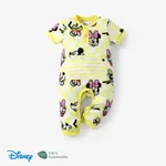 Disney Mickey and Friends 1pc Baby Boys/Girls Naia™ Plaid/Striped Short-Sleeve Romper
 Yellow