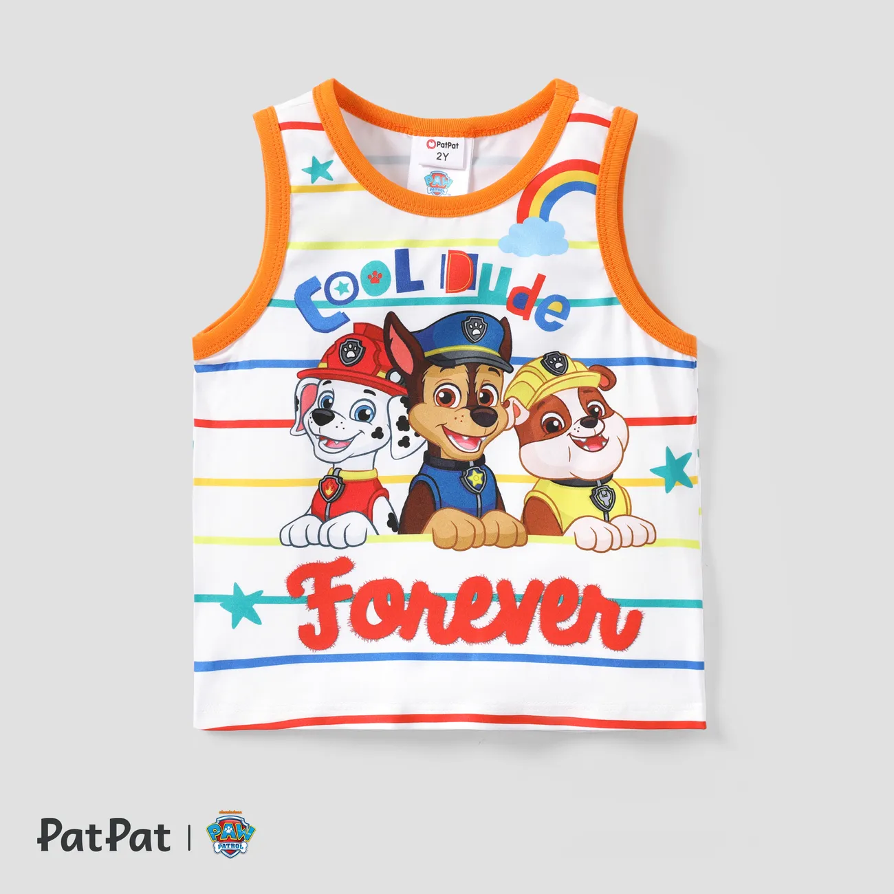 PAW Patrol 1pc Toddler Boys Rainbow Striped Tank Top/T-shirt/Shorts