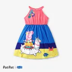 Peppa Pig 1pc Toddler Girl Character Beach or Botanical Print Maxi Dress Colorful