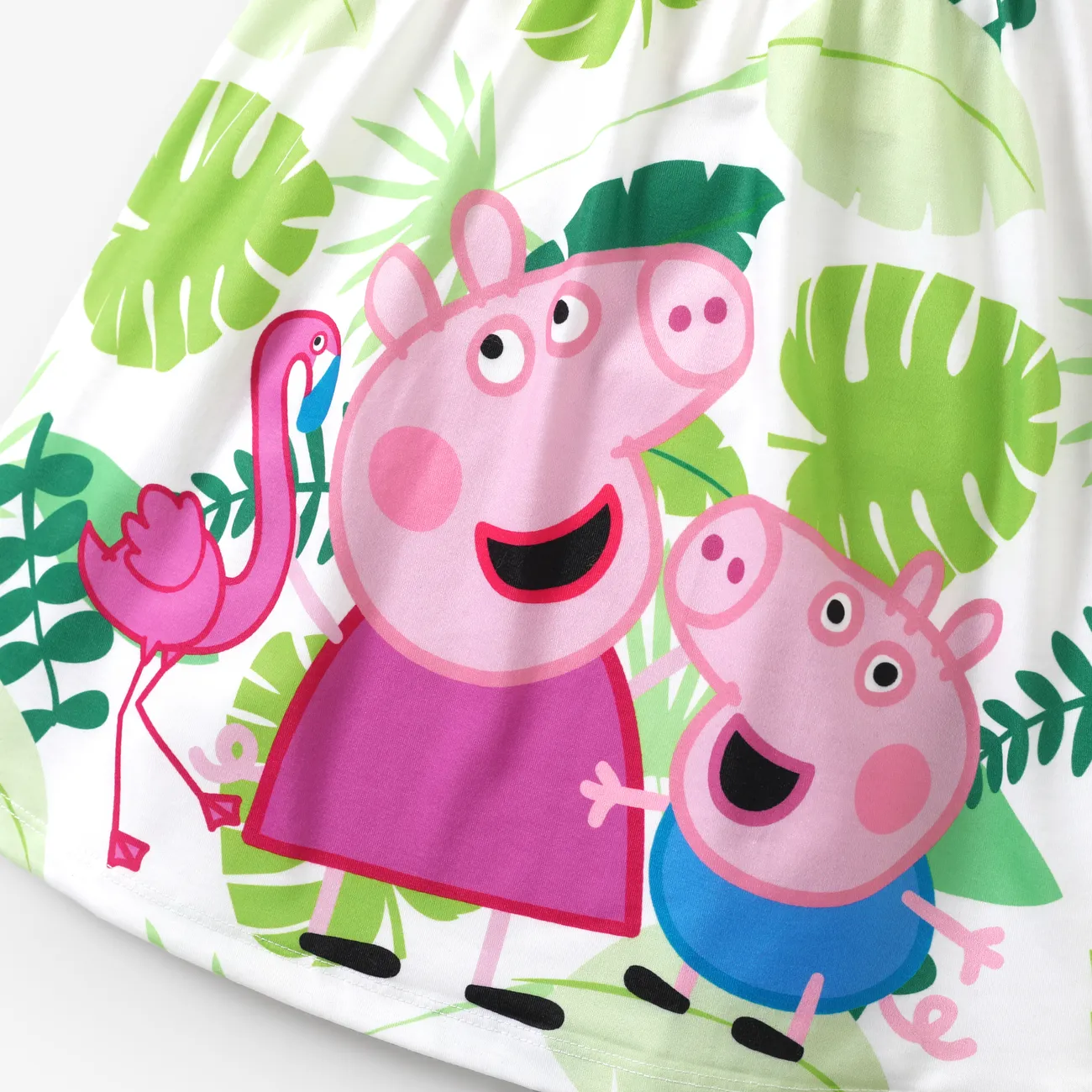 Peppa Pig Kleinkinder Mädchen Neckholder Kindlich Flamingo Kleider grün big image 1