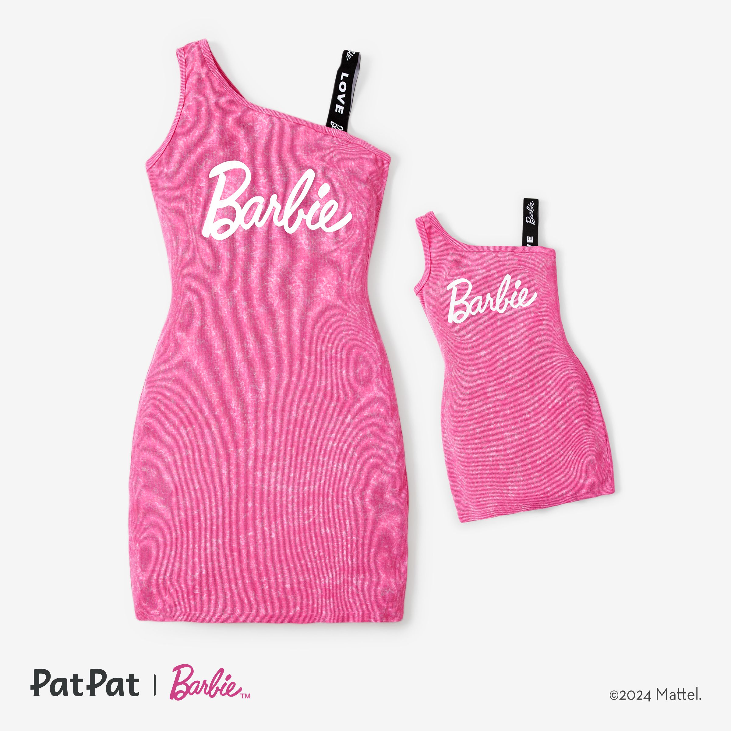 

Barbie Mommy & Me Girls Alphabet Vintage Off-Shoulder Matching Dress