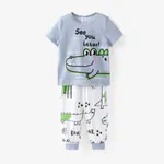 Toddler/Kid Boy 2pcs Crocodile Print Tee and Pants Pajamas Set/ Slippers Pajamas Set