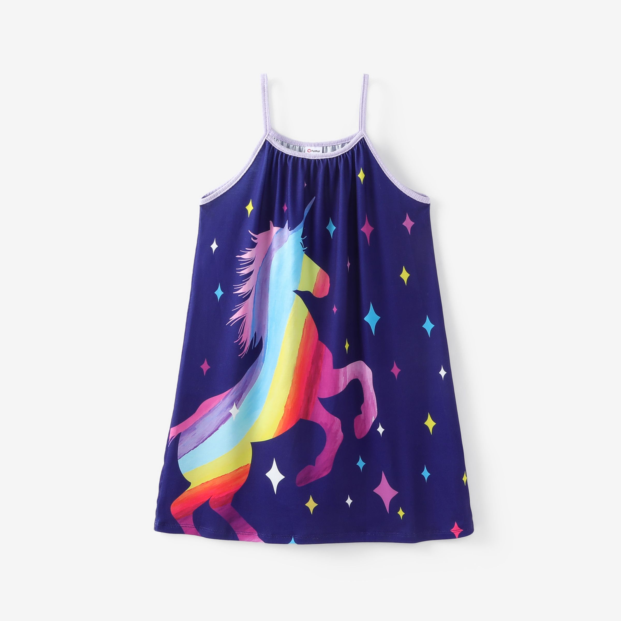 Kid Girl Unicorn Print Cami Dress/ Cross Vamp Sandals
