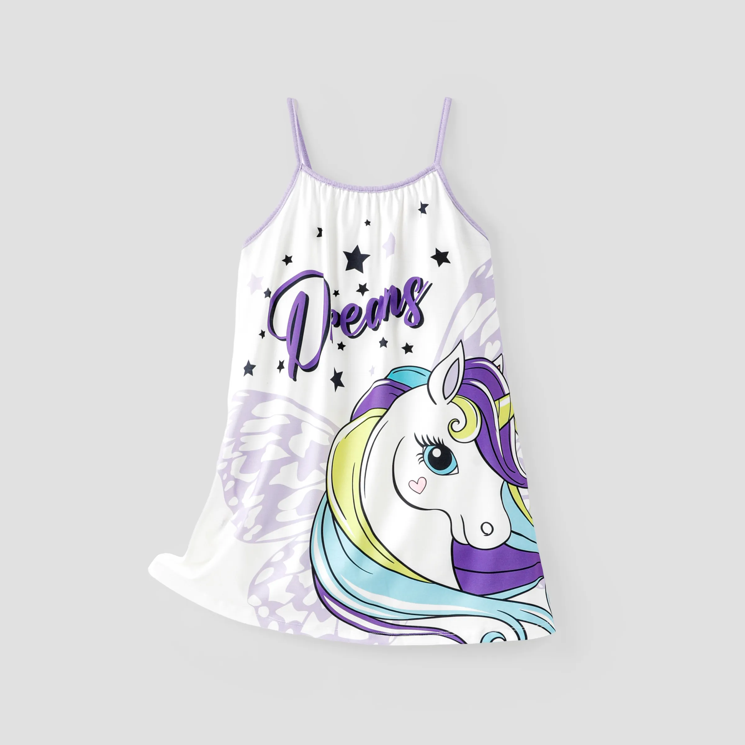 Kid Girl Unicorn Print Cami Dress