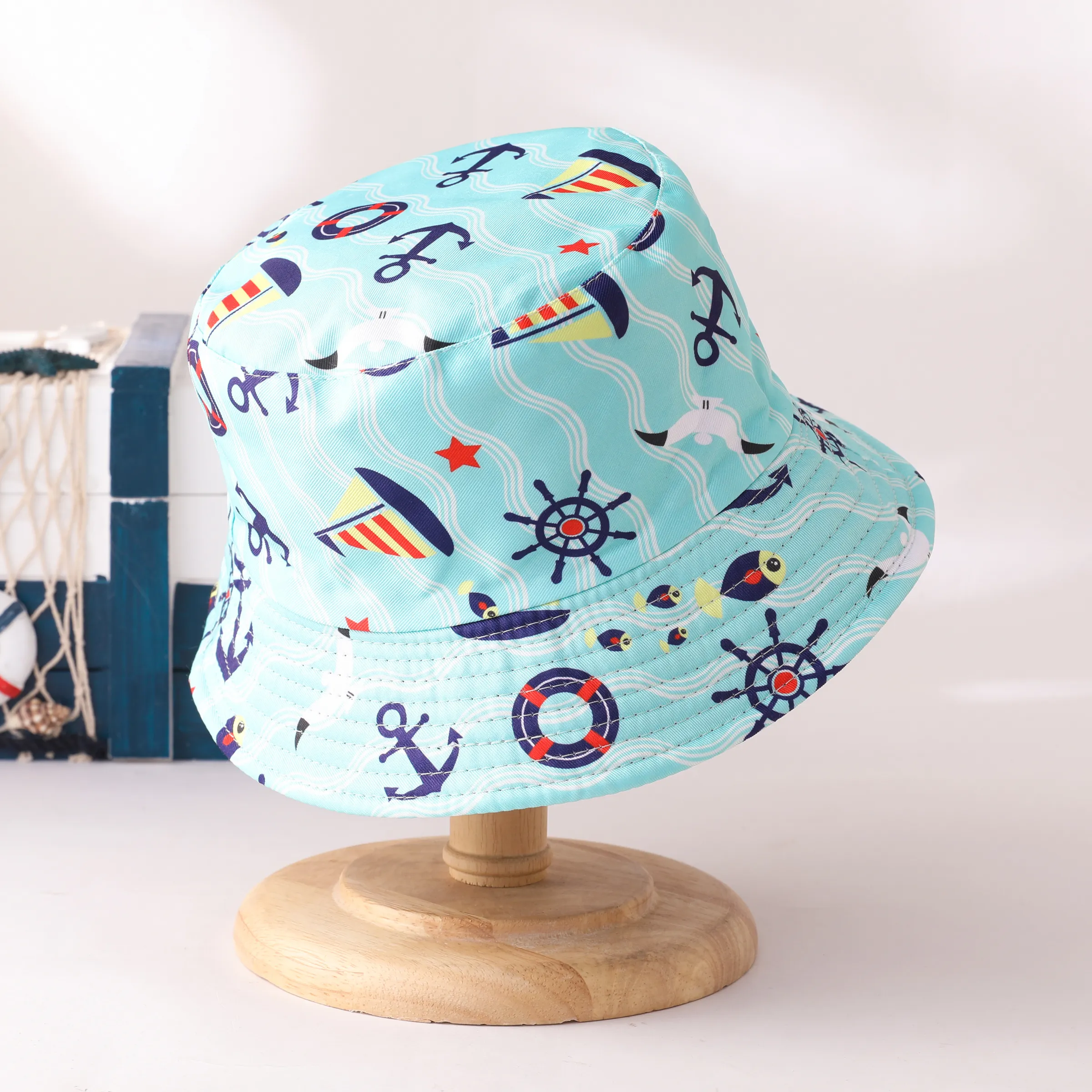 Toddler Sun Hat With Oceanic Patterns - Basin Hat