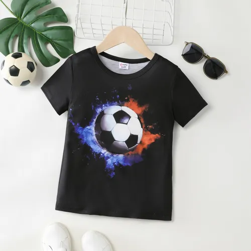  Kid Boy Regular Childlike Ball Element Short Sleeve T-shirt 
