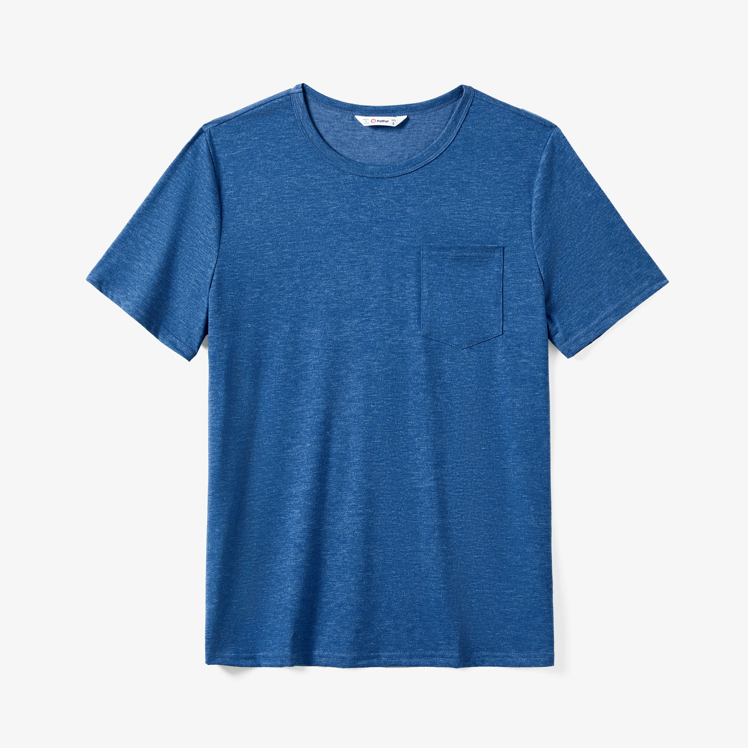 T-shirt à Manches Raglan Bleu De Couleur Unie Assorti à La Famille Et Ensembles De Robes à Plusieurs Niveaux Froncées à Fleurs