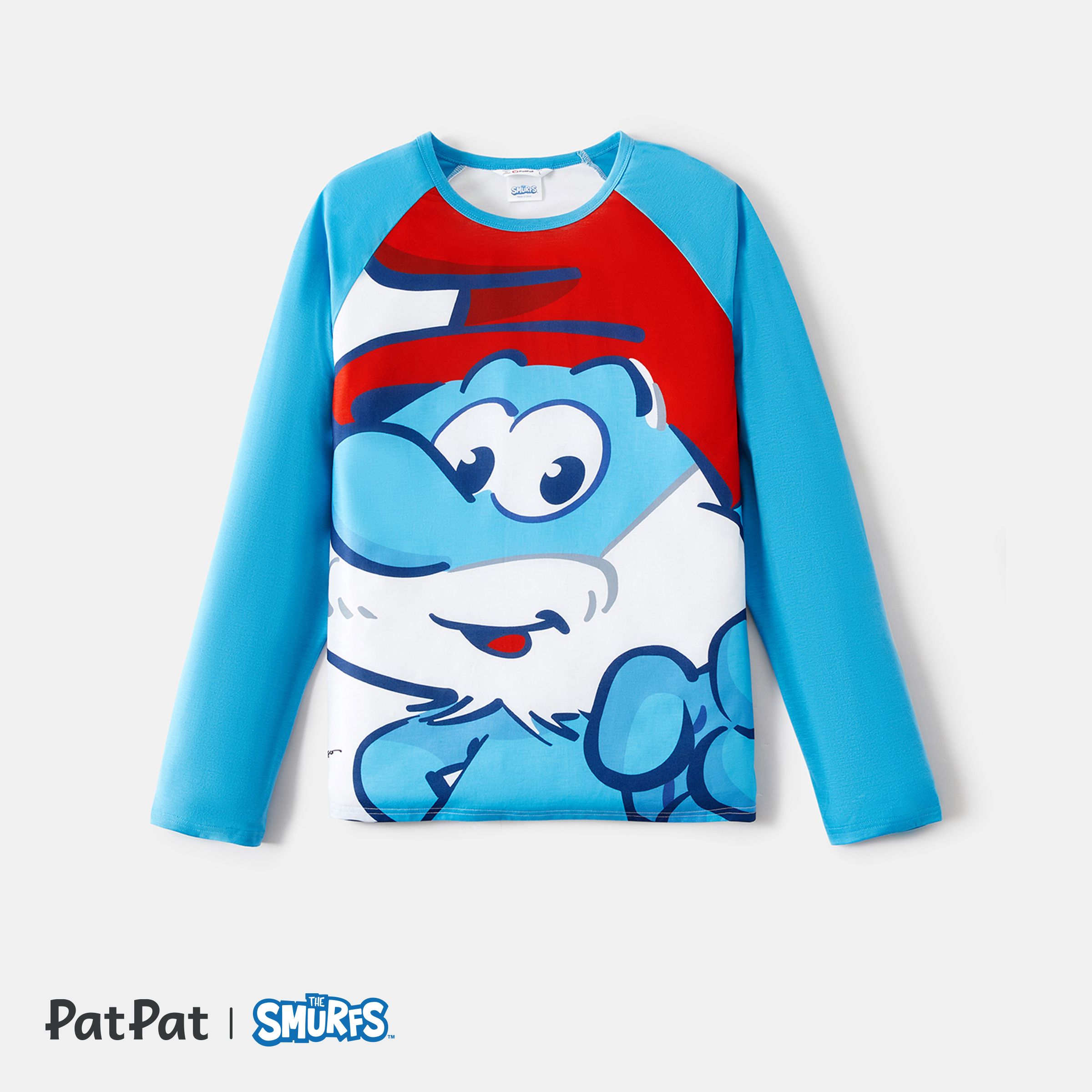 The Smurfs Family Matching Blue Raglan-sleeve Graphic T-shirts