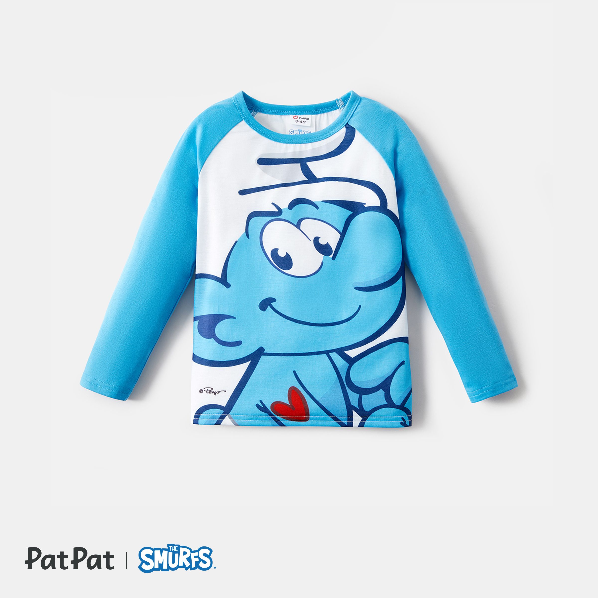 The Smurfs Family Matching Blue Raglan-sleeve Graphic T-shirts