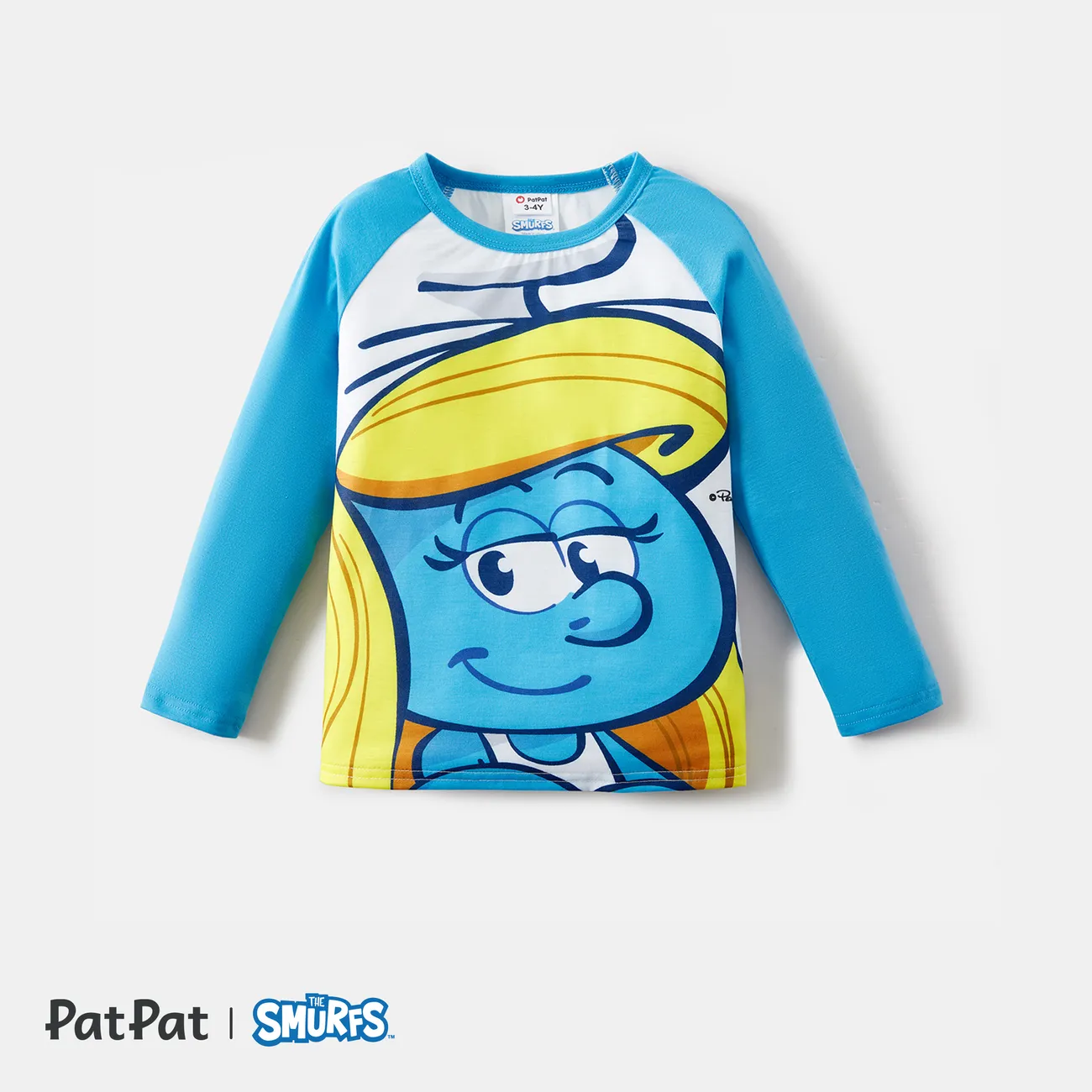 The Smurfs Family Matching Blue Raglan-sleeve Graphic T-shirts Blue big image 1