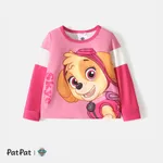 PAW Patrol Toddler Girl/Boy Letter Print Colorblock Long-sleeve Tee Pink