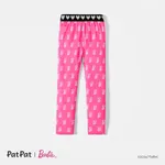 Barbie Kid Girl Unicorn/Letter Print Elasticized Leggings Pink