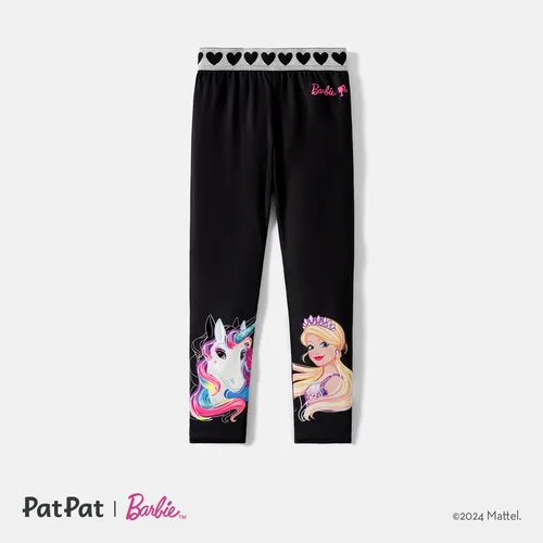 Barbie Kid Girl Unicorn/Letter Print Elasticized Leggings