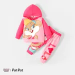 Looney Tunes Baby Boy/Girl Long-sleeve Graphic Hoodie and Sweatpants Set Hot Pink