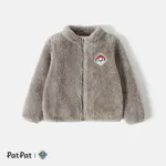 PAW Patrol Toddler Girl/Boy Patch Embroidered Fuzzy Fleece Jacket Grey