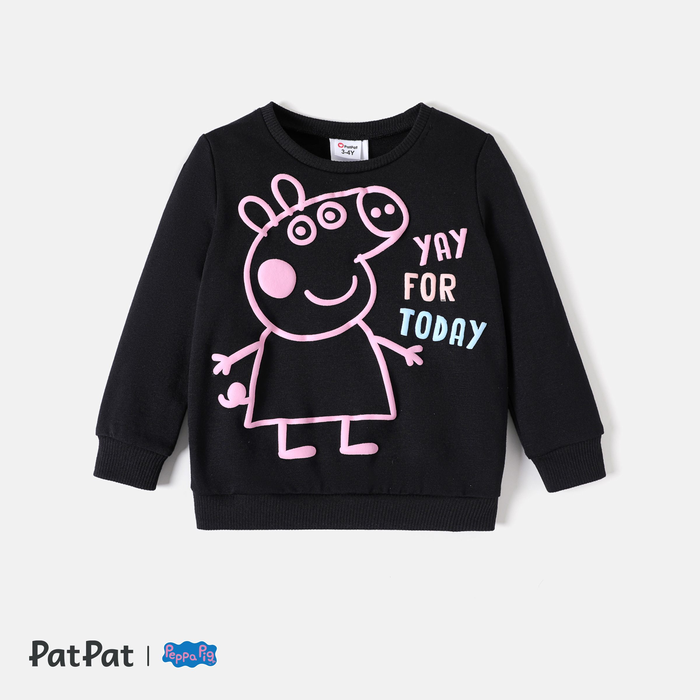 Peppa Pig Toddler Girl Puff Print Letter Print Pullover Sweatshirt