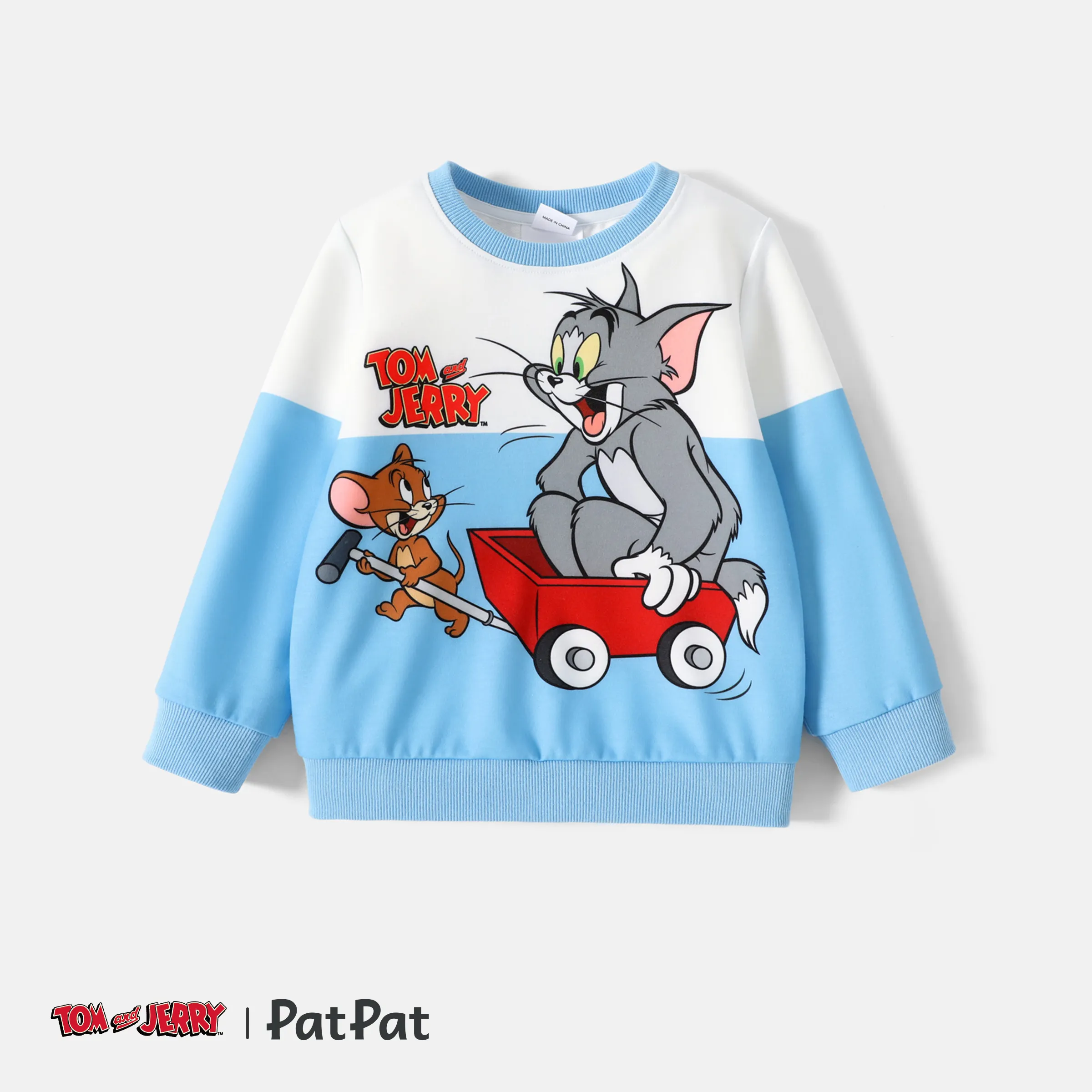 Tom And Jerry Toddler Boy Colorblock Pullover Sweatshirt